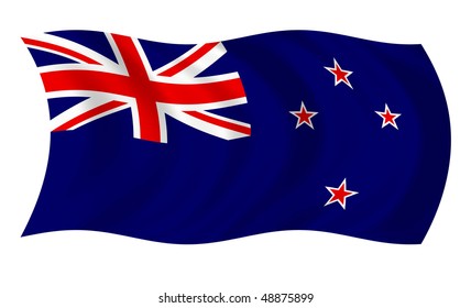 Illustration New Zealand Flag Waving Wind Stock Illustration 48875899 ...