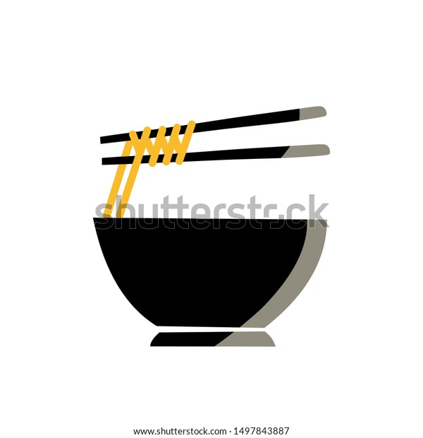 Download Illustration Noodle Logo Bowl Chopsticks Noodle Stock Illustration 1497843887 PSD Mockup Templates