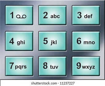 Illustration Number Pad Blue Glaze Buttons Stock Illustration 11237227 ...