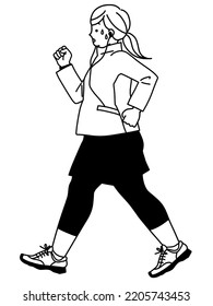 Illustration Of An Obese Woman Walking