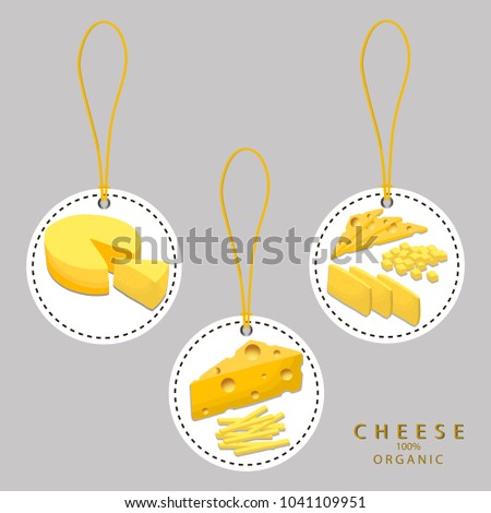 Similar – Image, Stock Photo Different types of cheeses isolated on white background