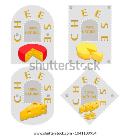 Similar – Image, Stock Photo Different types of cheeses isolated on white background