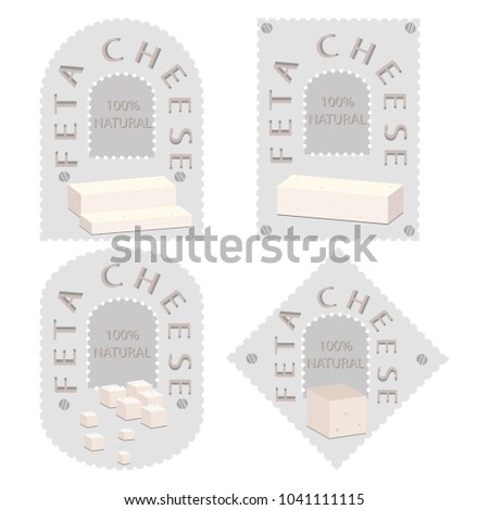 Similar – Image, Stock Photo Different types of cheeses isolated on white background