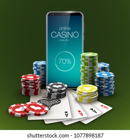 Illustration Online Poker Casino Banner Mobile Stock Vector (Royalty ...