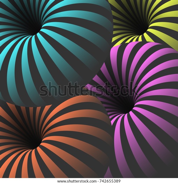 Illustration Optical Illusion Spiral Tunnel Hole Stock Illustration ...