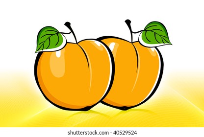 Illustration of orange and leafs	