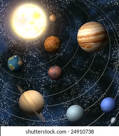 Illustration Our Solar System Maps Planetpixelemporium Stock ...