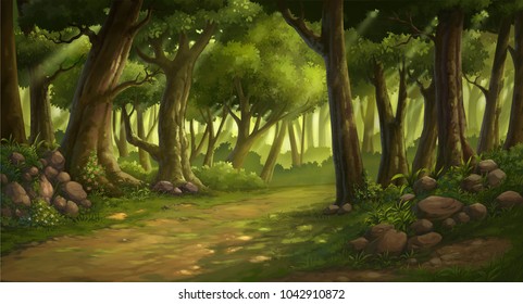 Illustration Outdoor Jungle Natural Stock Illustration 1042910872 ...