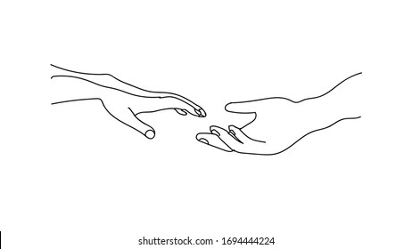 Hands Continuous Line Stock Vector (Royalty Free) 1222875463