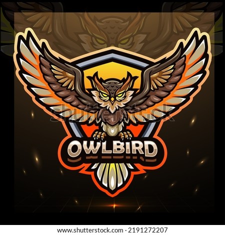 Illustration of Owl bird mascot. esport logo design ストックフォト © 