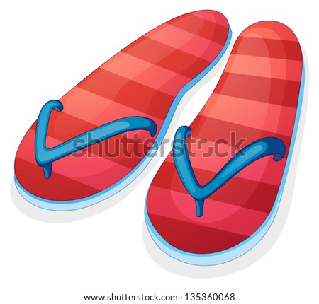 Similar – Image, Stock Photo pair of female beach slippers and a pink towel