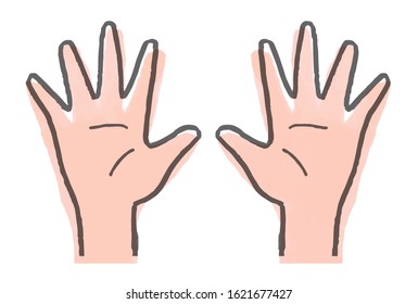 Illustration Of Palms Of Both Hands