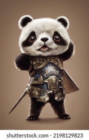 An Illustration Of A Panda Warrior.