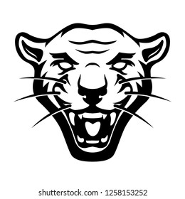Illustration of pantera head on white background. Design element for logo, label, emblem, sign, poster, t shirt. 
