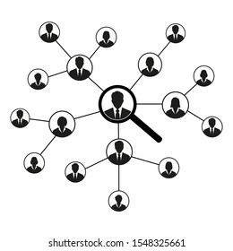 Illustration People Network And Social Icon Design Template.Network Concept. Social Media On A White Background.