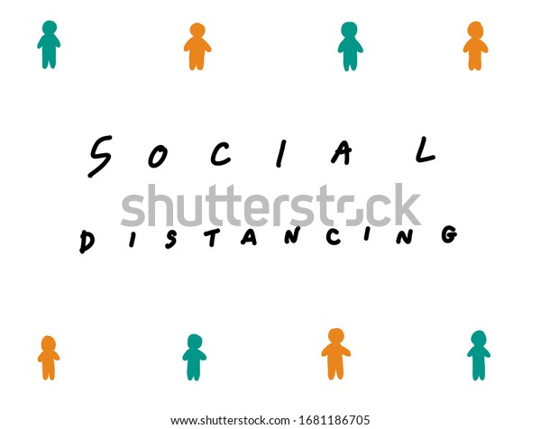 Illustration People Staying Far Way Each Stock Illustration 1681186705