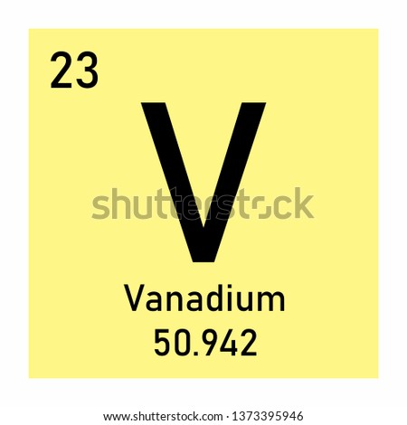 Illustration of Periodic table element Vanadium icon on white background