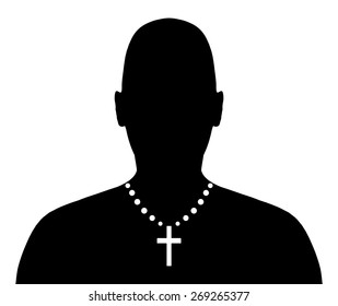 Illustration Of A Person Wearing A Crucifix Necklace