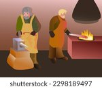 illustration of a persons in the workshop