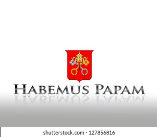 Illustration With Phrase Habemus Papam On Black Background.