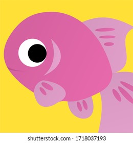 Illustration Pink Fish Cartoon Cute Funny Stock Illustration 1718037193 