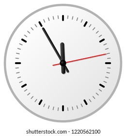 illustration of a plain wall clock in the eleventh hour