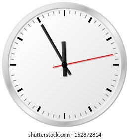 illustration of a plain wall clock in the eleventh hour