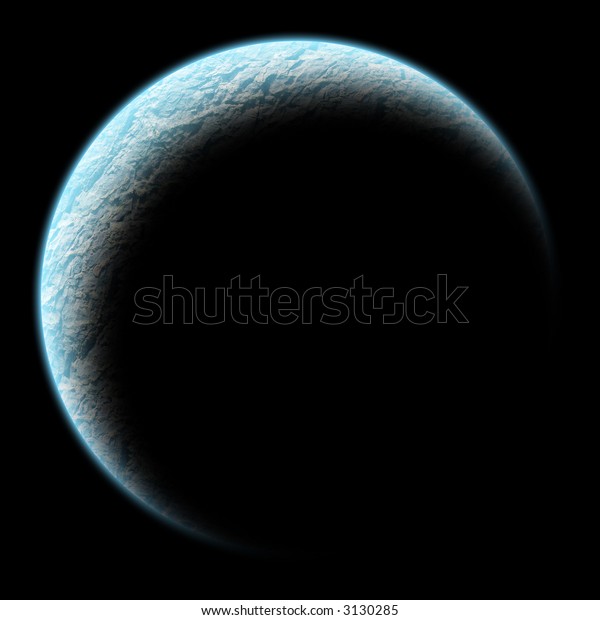Illustration of planet in\
shadow
