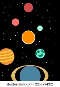 illustration of planets in the world