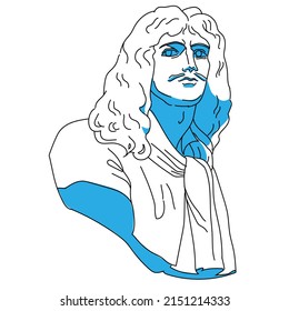 Illustration Of Plaster Statue Of 
Molière