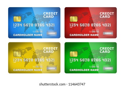 Illustration Plastic Credit Cards Isolated On Stock Illustration ...