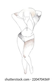 Illustration Plus Size Model Stock Illustration 2204704369 | Shutterstock
