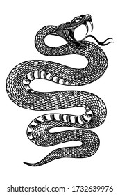 Illustration Poisonous Snake Engraving Style Design Stock Illustration ...