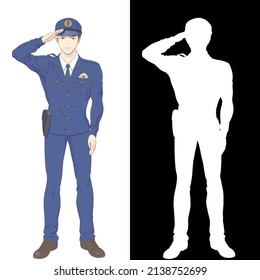 Illustration Of Police Officers Saluting