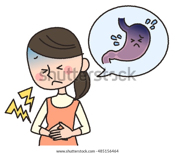 Illustration Pregnant Stomachache のイラスト素材