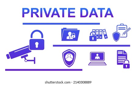 Illustration of a private data concept