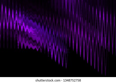 Illustration Purple And Black High Tech Vibes Abstract Background - Audio Sound Waves Desktop - Graphic Design Screen Saver - Dark And Light