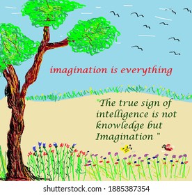 An illustration of the quotes about imagination 