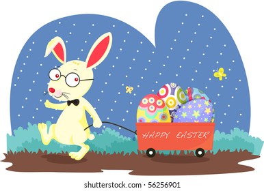 Illustration eines Kaninchenpulvers auf weißem Hintergrund – Stockillustration