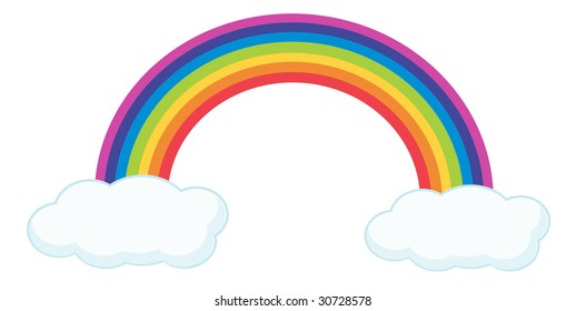 Colorful Rainbow Clouds Vector Clipart Cartoon Stock Vector (Royalty ...