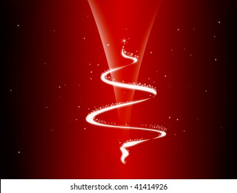 Illustration in red, white and black of a christmas tree background Stock Illustration
