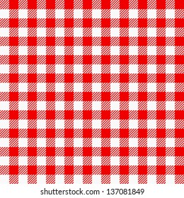 Illustration Of A Red White Plaid Tablecloth