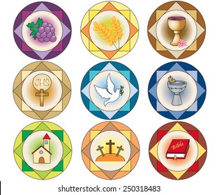 Illustration Religion Icons Isolated Stock Illustration 250318483