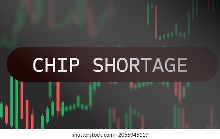 An Illustration Representing A Chip Shortage Concept With Price Charts. Semiconductor Chips Shortage And High Price. Computer Chips. The Concept For The Crisis In The Industry In The US. 

