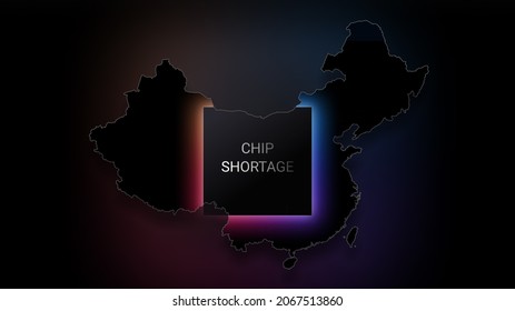 An Illustration Representing A Computer Circuit Board And A Car Chip. Semiconductor Chips Shortage And High Price. Computer Chips. The Concept For The Crisis In The Industry In China. 3D Rendering.
