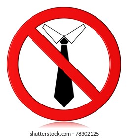 Illustration Of Restriction Sign No Tie