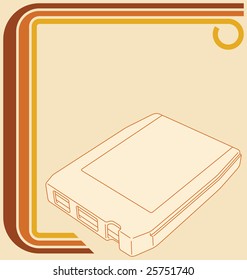 Illustration Of A Retro 70s Border And An 8-track Tape.