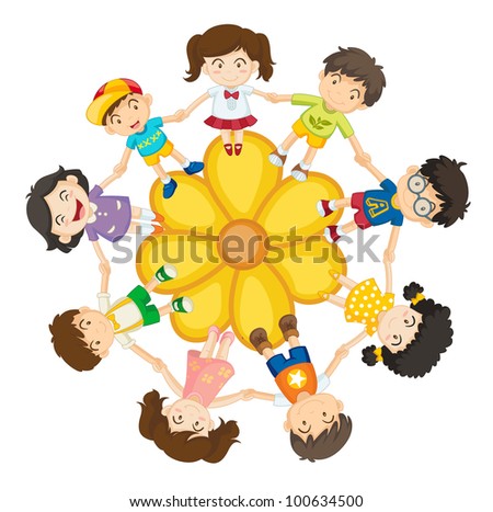 Illustration of a ring of children - EPS VECTOR format also available in my portfolio.