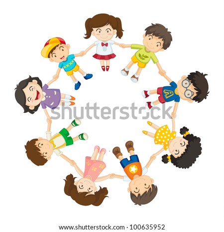 Illustration of a ring of children - EPS VECTOR format also available in my portfolio.