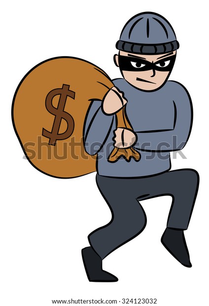 Illustration Robber Bag Money Stock Illustration 324123032